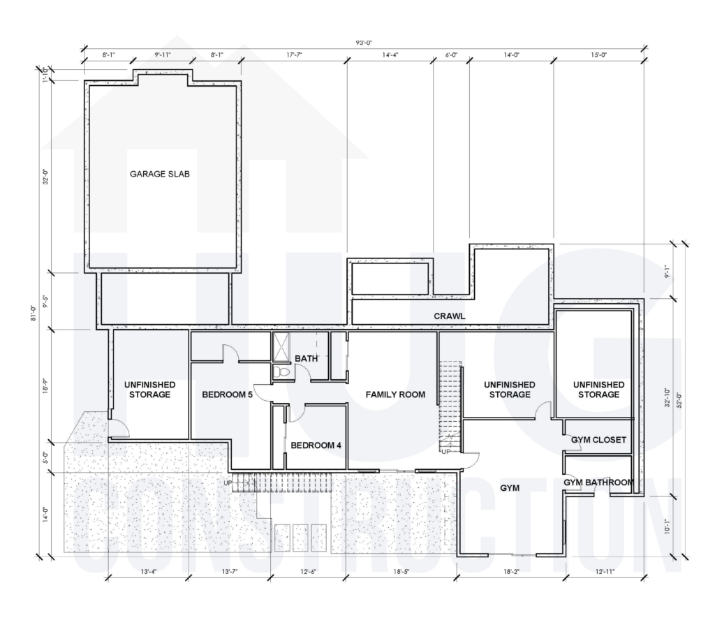 Custom Home Main Floor Floorplan.